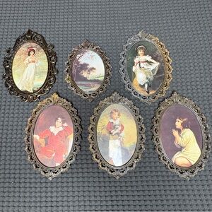 Made in Italy, Action Industries, Set of 6 metal wall hangings portraits